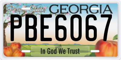 GA license plate PBE6067