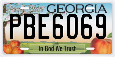 GA license plate PBE6069