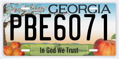 GA license plate PBE6071
