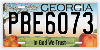 GA license plate PBE6073