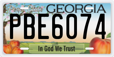 GA license plate PBE6074