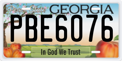 GA license plate PBE6076