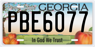 GA license plate PBE6077