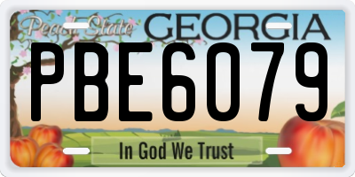 GA license plate PBE6079