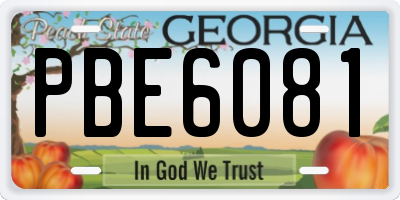GA license plate PBE6081