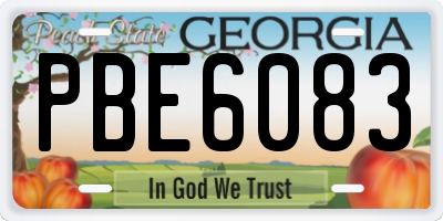 GA license plate PBE6083