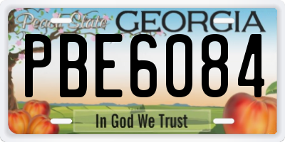 GA license plate PBE6084