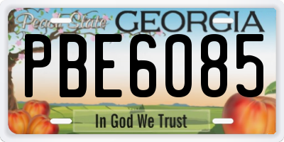 GA license plate PBE6085