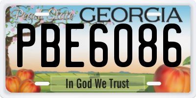 GA license plate PBE6086