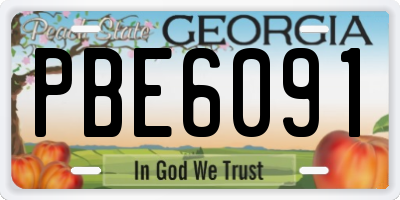 GA license plate PBE6091