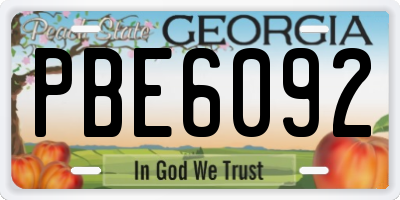 GA license plate PBE6092