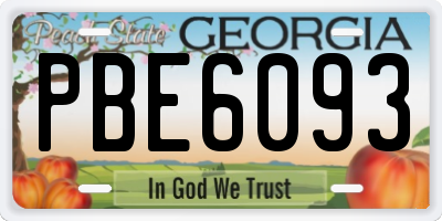GA license plate PBE6093