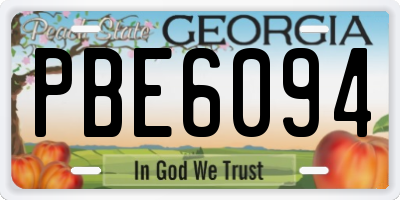 GA license plate PBE6094