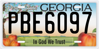 GA license plate PBE6097