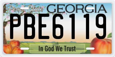 GA license plate PBE6119