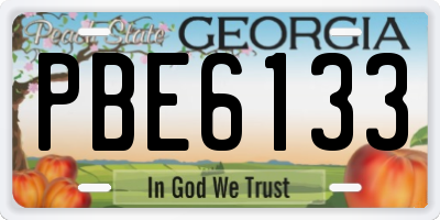 GA license plate PBE6133