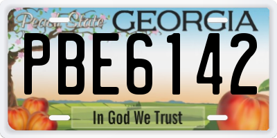 GA license plate PBE6142