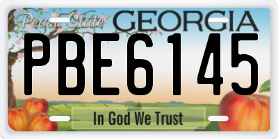 GA license plate PBE6145