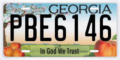 GA license plate PBE6146