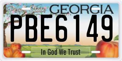 GA license plate PBE6149