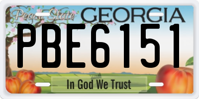 GA license plate PBE6151