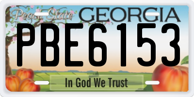 GA license plate PBE6153