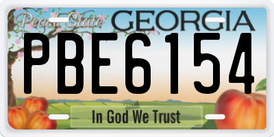 GA license plate PBE6154