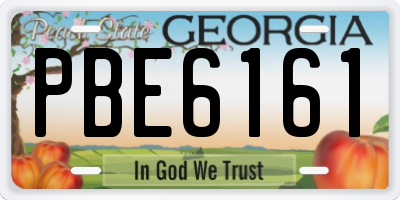 GA license plate PBE6161