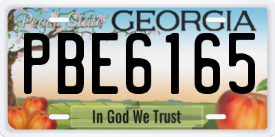 GA license plate PBE6165