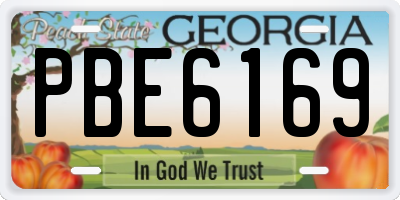 GA license plate PBE6169