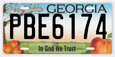 GA license plate PBE6174