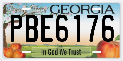 GA license plate PBE6176