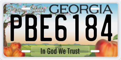 GA license plate PBE6184