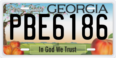 GA license plate PBE6186
