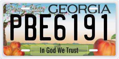 GA license plate PBE6191