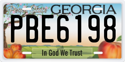 GA license plate PBE6198