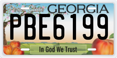 GA license plate PBE6199