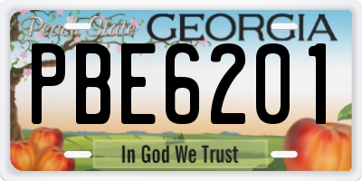 GA license plate PBE6201