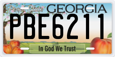 GA license plate PBE6211