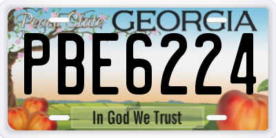 GA license plate PBE6224