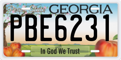 GA license plate PBE6231