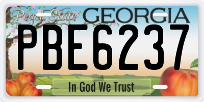 GA license plate PBE6237