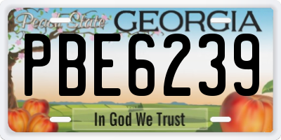 GA license plate PBE6239