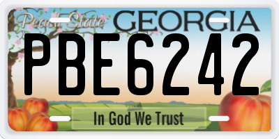 GA license plate PBE6242