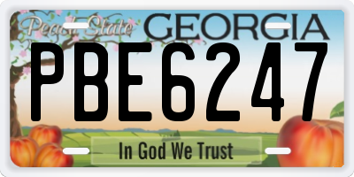 GA license plate PBE6247