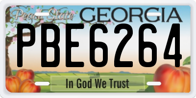 GA license plate PBE6264
