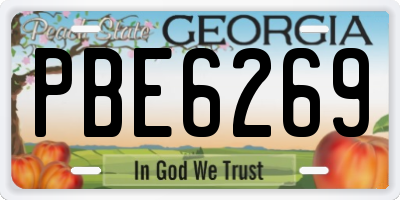 GA license plate PBE6269