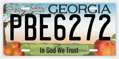 GA license plate PBE6272