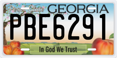 GA license plate PBE6291
