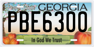 GA license plate PBE6300